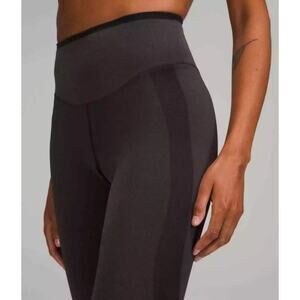 Lululemon Graphite Gray Seamless Mesh High Rise Training Tights Yoga Pants 4